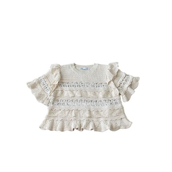 Zara Eyelet Knit Top – Size M - Picture 1 of 6